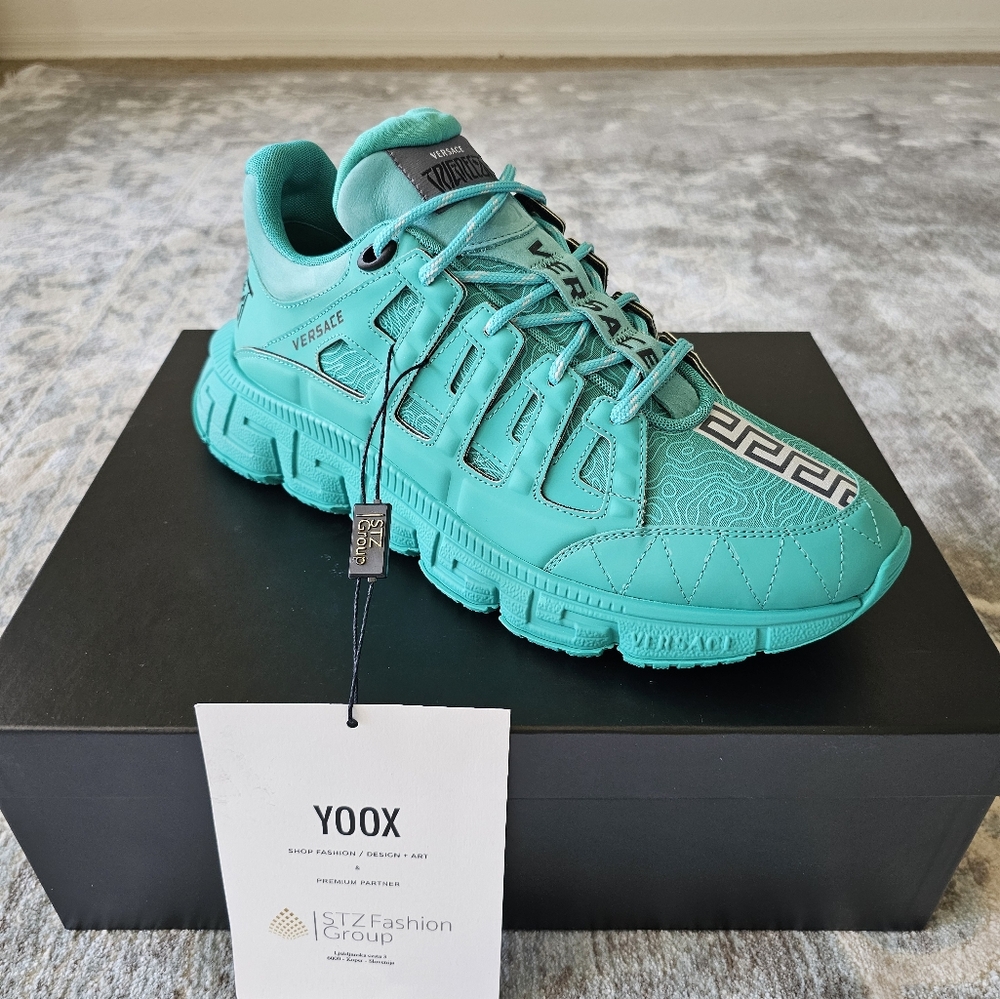 Versace Trigreca Men's Turquoise Sneakers Size 11 (IT45)